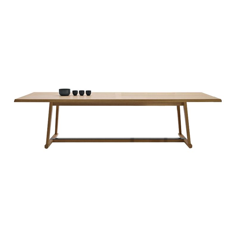 30"H Contemporary Office Desk Rectangular Solid Wood Writing Desk