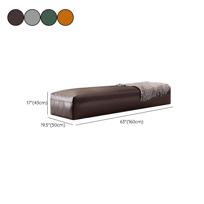 Modern Cushioned Seating Bench Solid Color Rectangle Bedroom Bench