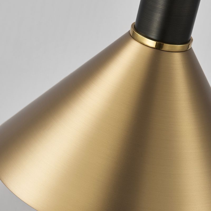Brass Cone Pendant Lamp Minimalist Metal 1-Light Dining Room Suspension Light Fixture