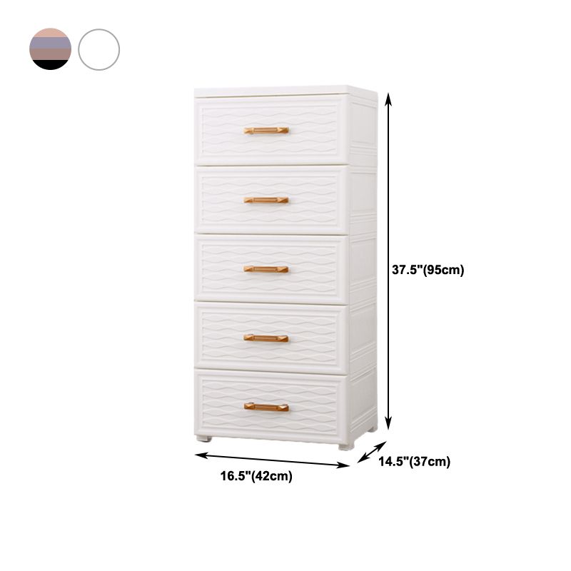 Vertical Lingerie Chest Contemporary Plastic Chest with Drawers for Bedroom