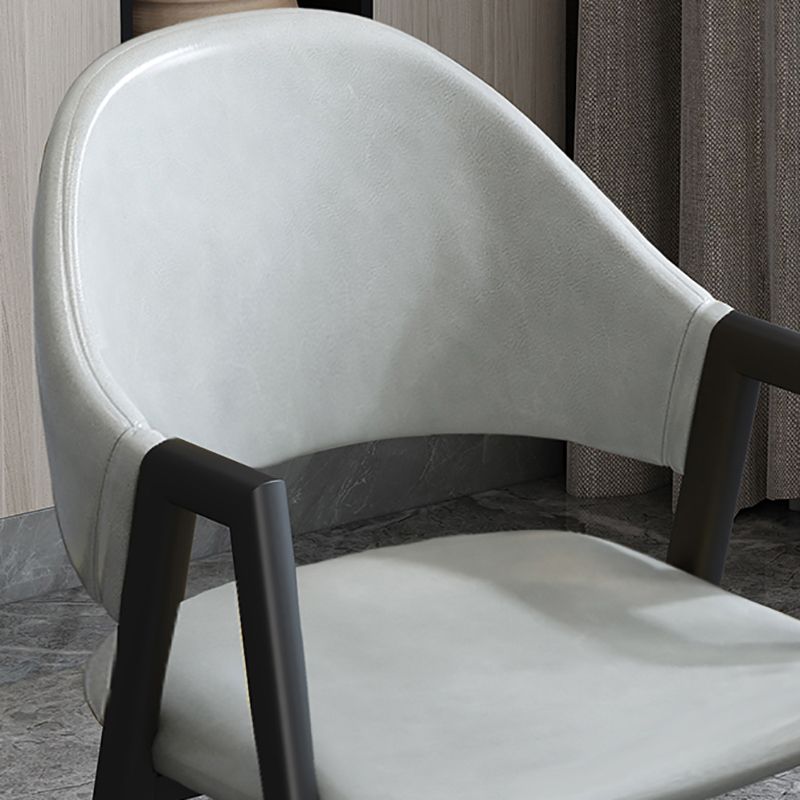 Modern Style Metal Side Chair Open Back Dining Side Chair with Black Legs