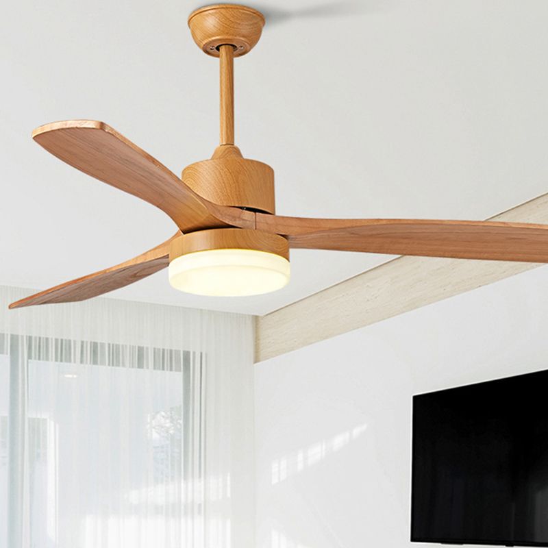 Contemporary Ceiling Fan Light Fixture Wooden LED Ceiling Lamp for Bedroom