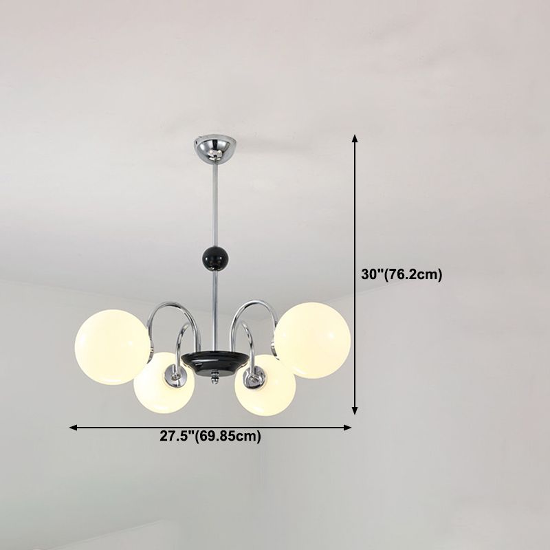 Spherical Shape Chandelier Light Modern Style Glass Multi Light Hanging Light for Bedroom