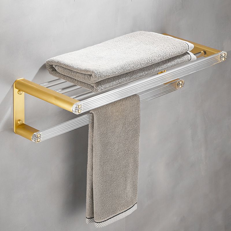 Bathroom Accessory Set in Gold Metal and Acrylic Bath Hardware Set