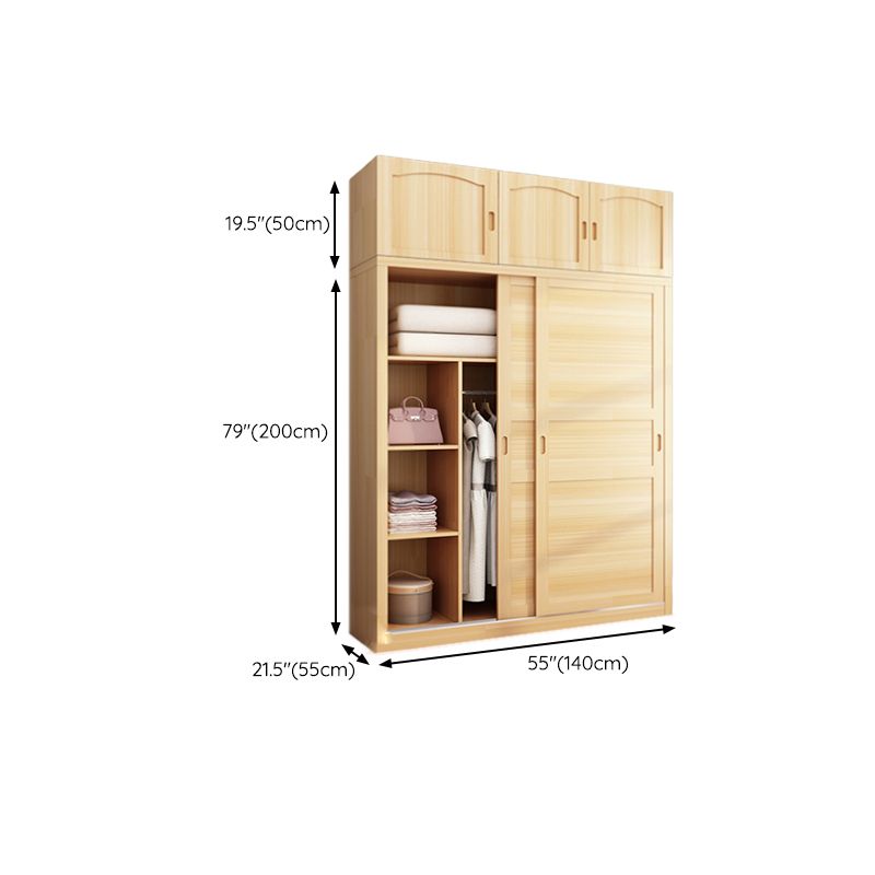 Solid Wood Wardrobe Armoire Contemporary Wardrobe Armoire with Doors