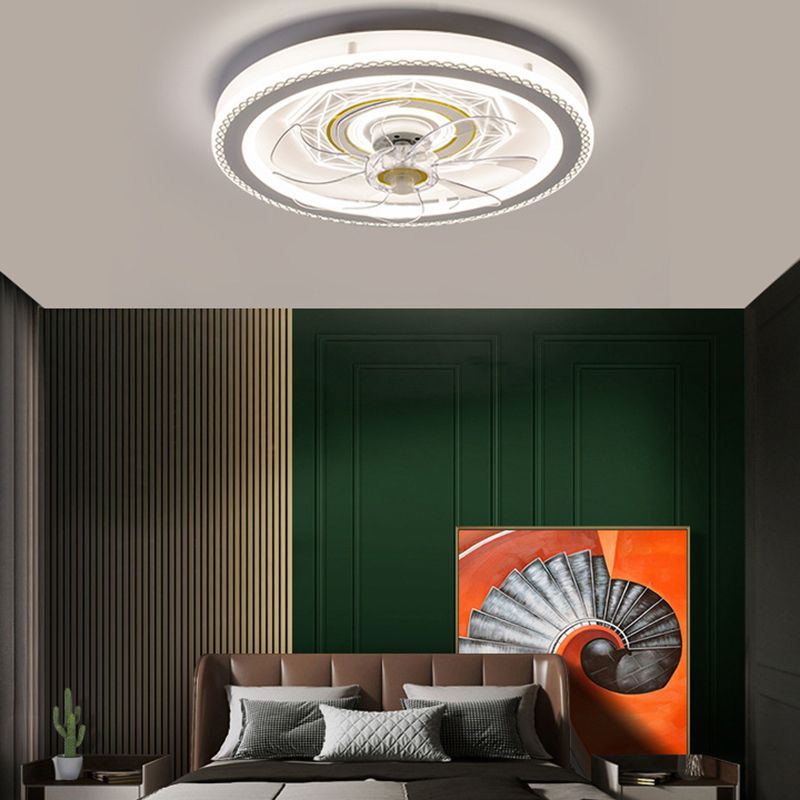 Ventilateur de plafond LED Circle blanc Lumière Élect