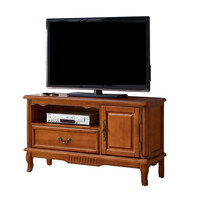 Wooden TV Cabinet Traditional Style Home Open TV Stand Console