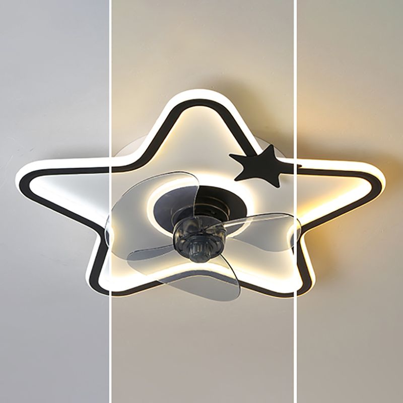 Modern Style Ceiling Fan Light LED Ceiling Mount Lamp with Acrylic Shade for Bedroom