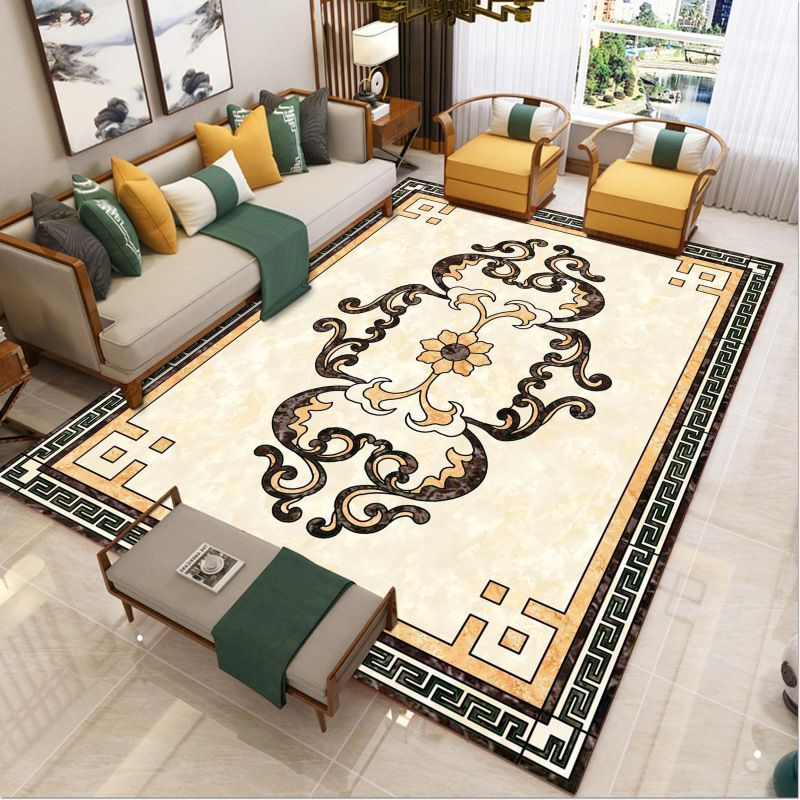 Luxury Southwestern Rug Multicolor Flower Printed Carpet Pet Friendly Easy Care Washable Rug for Parlor