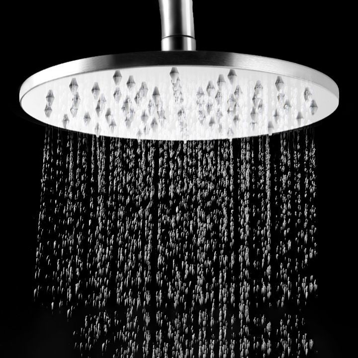 Stainless Steel Fixed Shower Head in Silver H2Okinetic Technology Showerhead