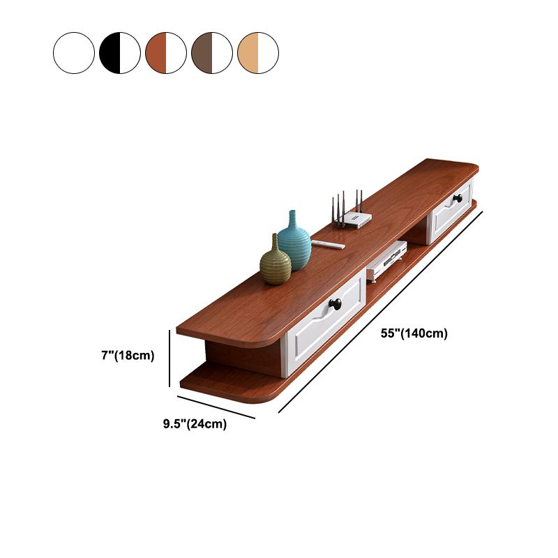 Scandinavian Wall-mounted TV Stand Faux Wood and Solid Wood TV Cabinet