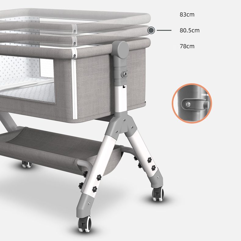 Gliding and Convertible Crib Cradle Square Cradle Metal with Stand