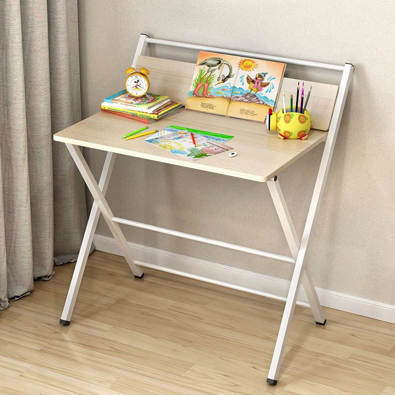 Solid Wood Children's Desk Home Desk with Chair Set with Storage Shelves