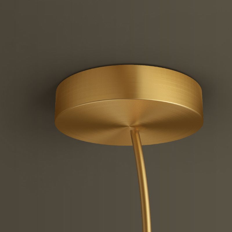 Round Metal Shade Flush Ceiling Light Modern Style 2 Lights Flush Mount Fixture in Brass