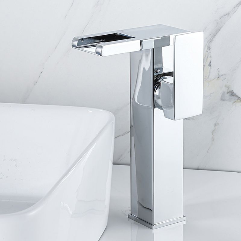 Contemporary Sink Faucet Solid Color Low Arc Bathroom Vessel Faucet