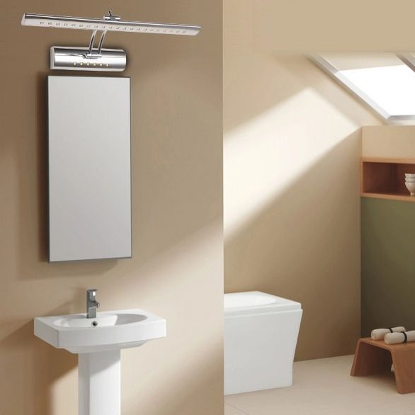 Simplicidad moderna Luz de tocador alargada Luz de luz accesorios de iluminación de acero inoxidable para baño