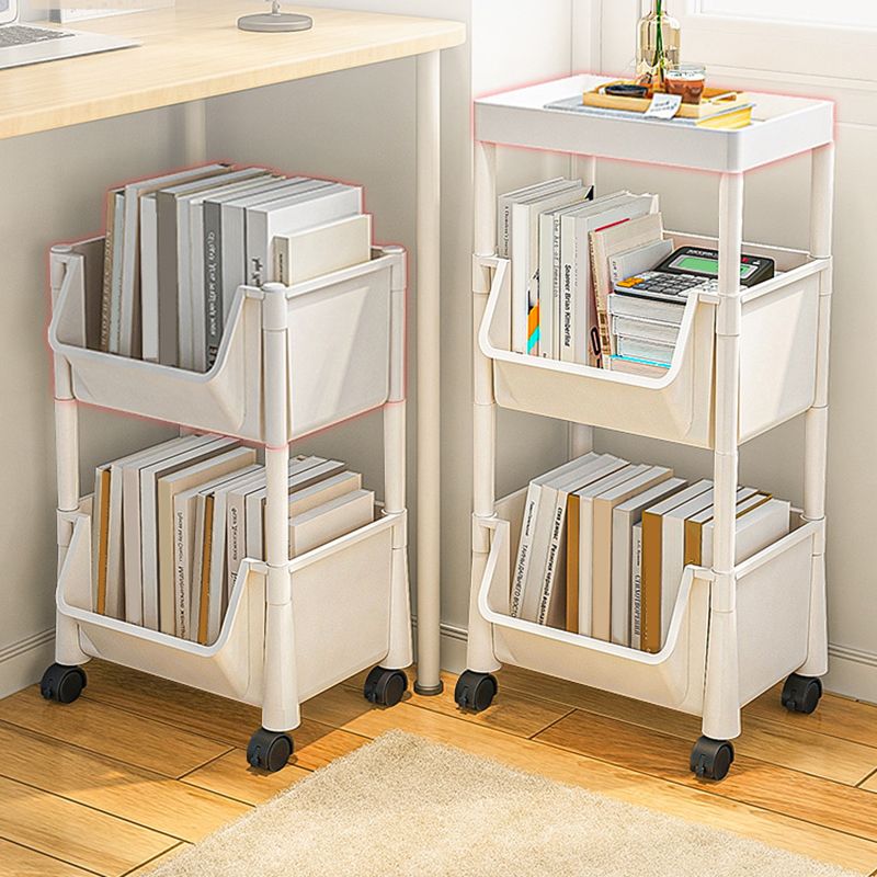 11.2" Wide Bookcase with Multi Shelves in White Bookcase for Living Room