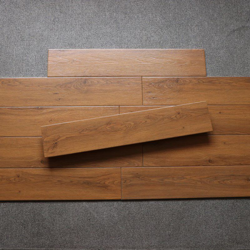 Wood Pattern Rectangle Floor Tile Straight Edge Indoor Floor Tile