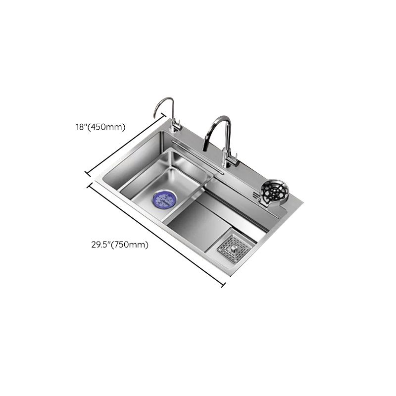Modern Kitchen Sink Stainless Rectangular Pull-out Faucet Kitchen Sink