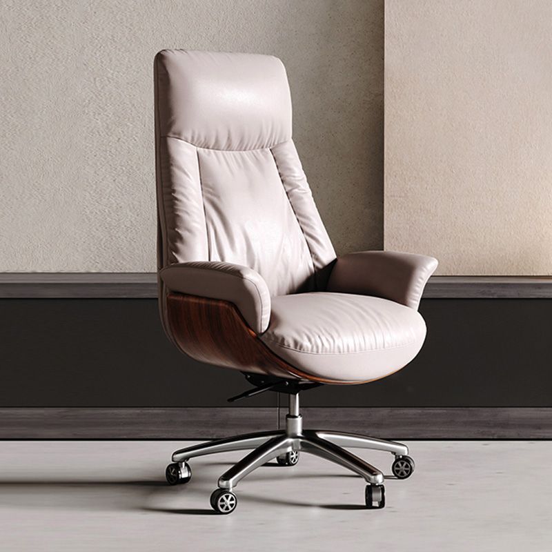 Modern Slide Office Chair Armless Leather Adjustable Seat Height Chair with Wheels