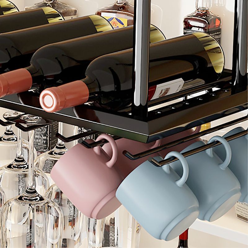 Industrial Metal Wine Bottle & Glass Rack Hanging Wine Rack Kit