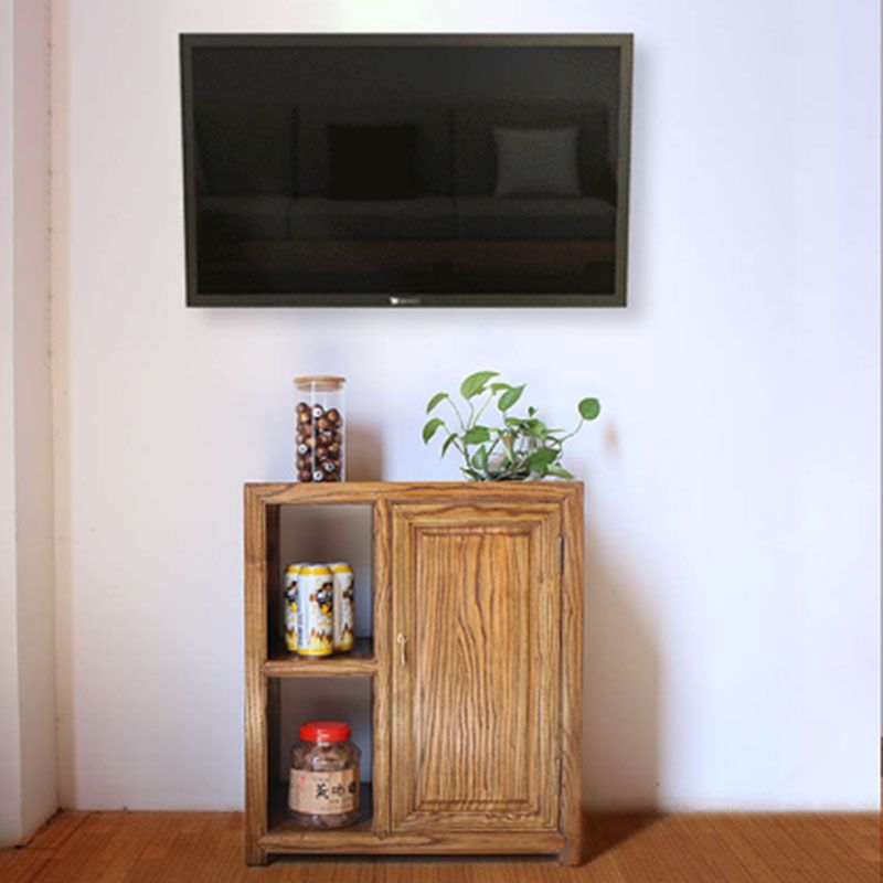 Asian Elm TV Cabinet Natural/Brown/Walnut Living Room TV Stand with Storage