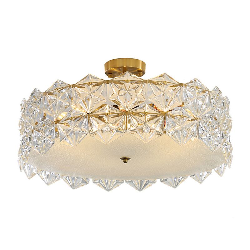 Simple Glass Ceiling Light Household Flush Mount Light Fixture for Bedroom