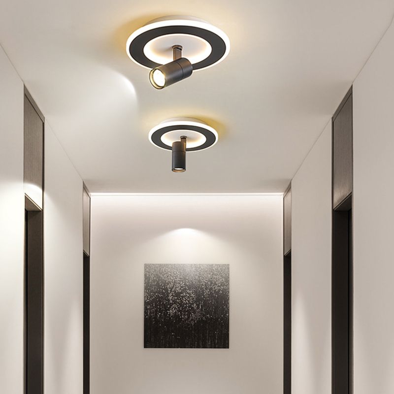 1-Light Iron LED Semi Ceiling Light in Modern Creative Style Acrylic Flush Mount for Cloakroom