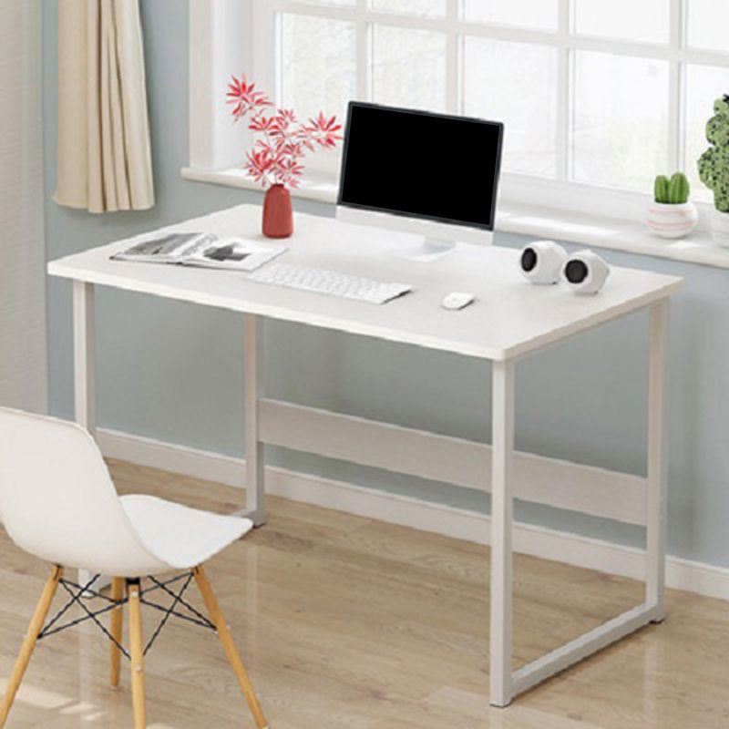 Contemporary Computer Desk Antique Finish Wooden Office Desk with Metal Legs