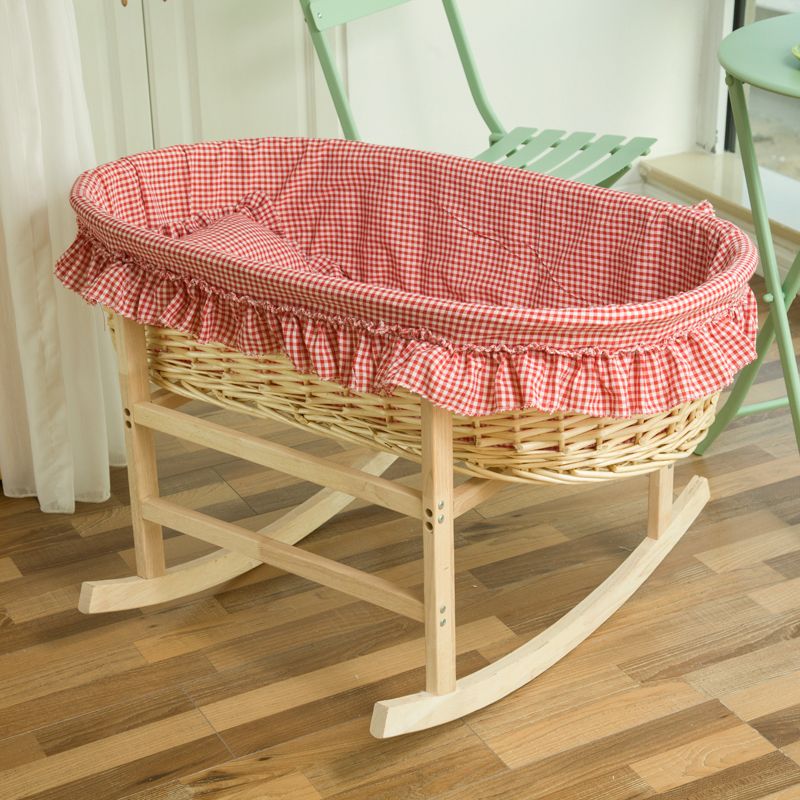 Portable Wicker Moses Basket Natural Oval Moses Basket for Baby and Newborn