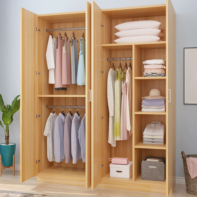 Modern Style Wardrobe Closet Manufactured Wood Shelved Kids Closet with Garment Rod