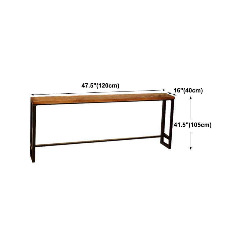 Industrial Style Wood Top Counter Table 42-inch Height Table for Restaurant