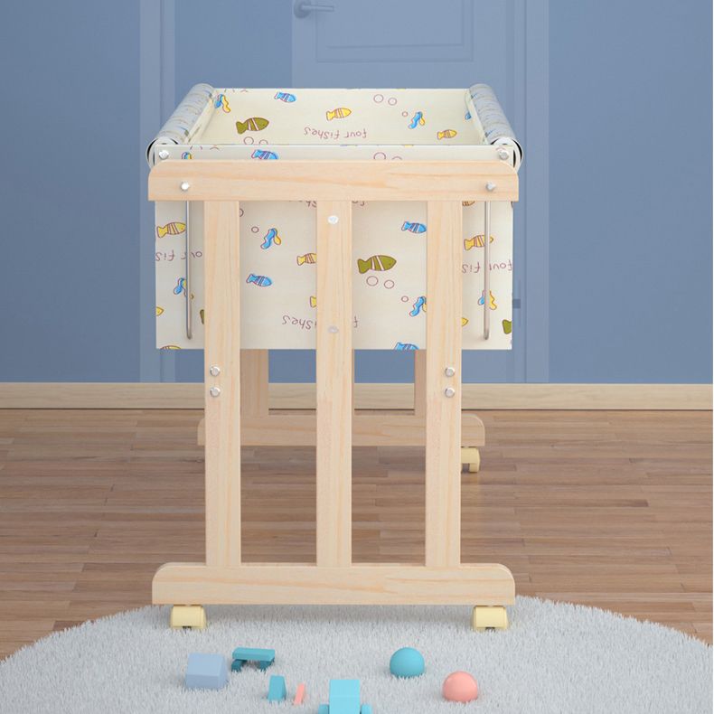 Solid Wood Changing Table Rocking and Movable Baby Changing Table