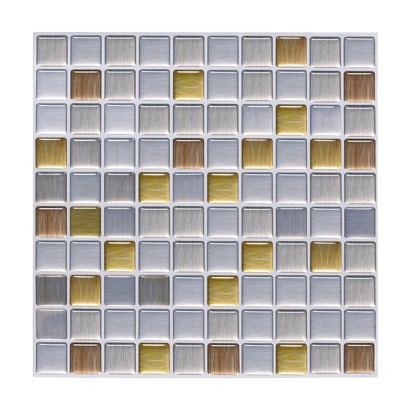 Peel and Stick Tile Mosaic Stain Resistant Square Peel and Stick Tile for Kitchen