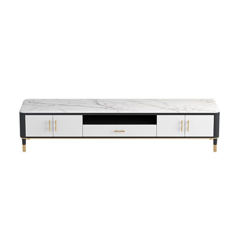 Modern TV Media Stand Open Shelving TV Media Console with Drawers