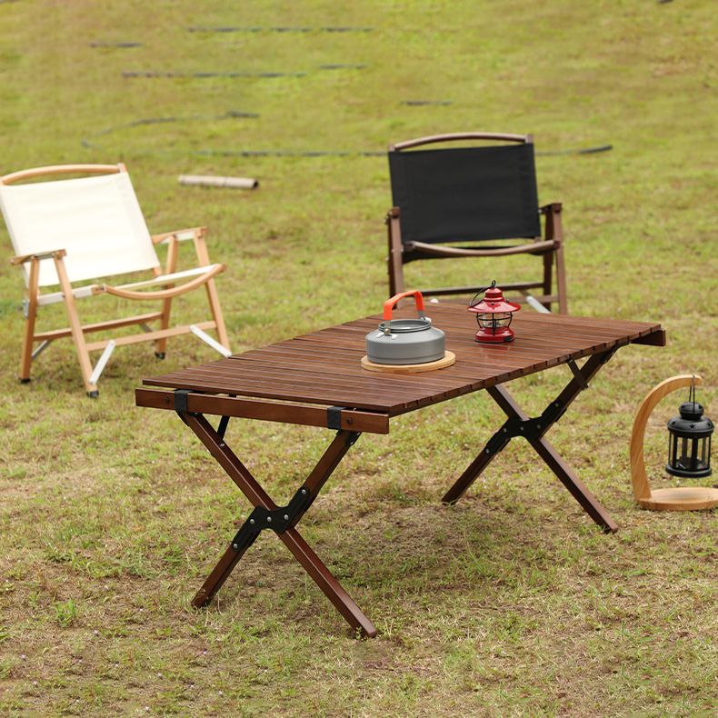 Modern Beech Wood Folding Table Outdoor Removable Camping Table