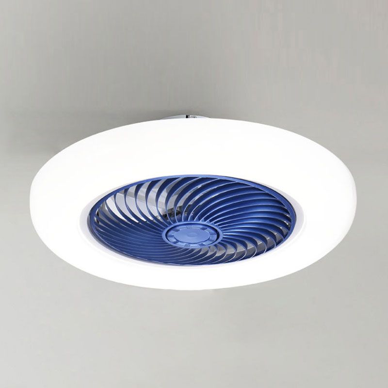 Ventilador de techo LED creativo moderno Luz de hierro forjado Montaje circular con tono acrílico