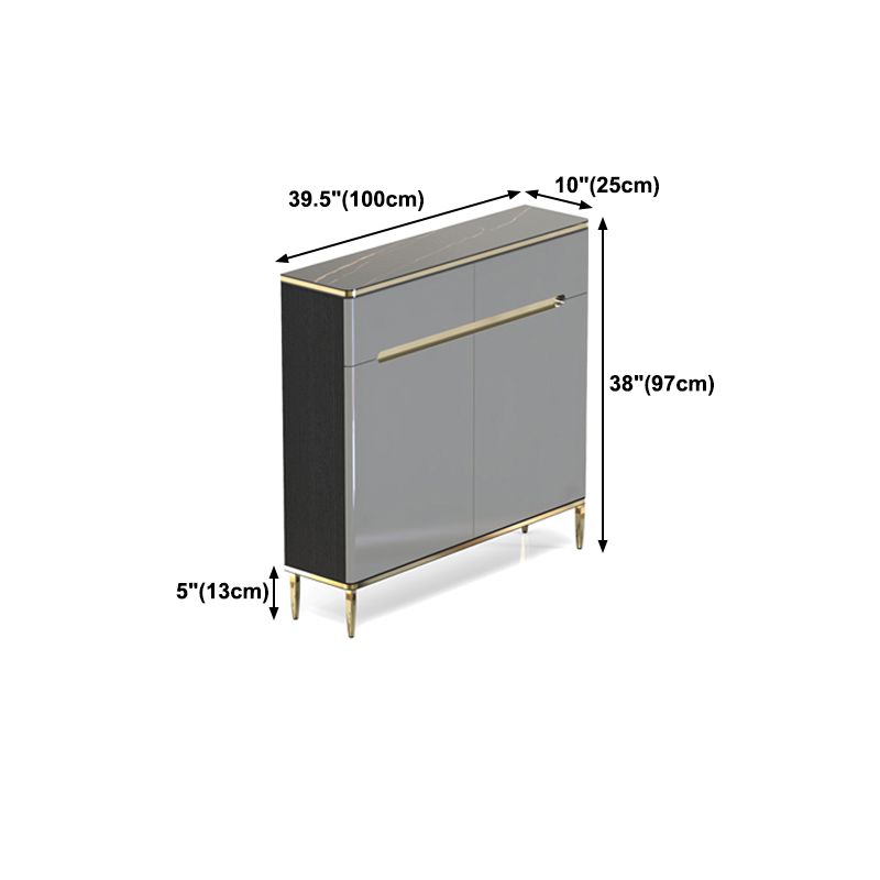 Glam Style Sideboard Gray Dining Sideboard Buffet for Living Room and Kitchen