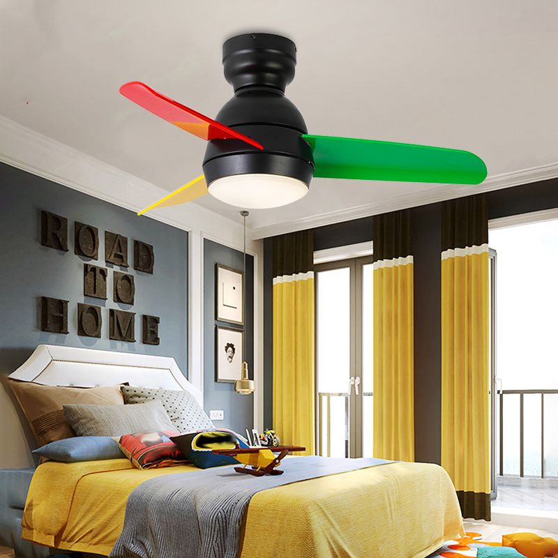 Metal Ceiling Fan Lighting Modern Style 1 Light Ceiling Fan Light for Living Room