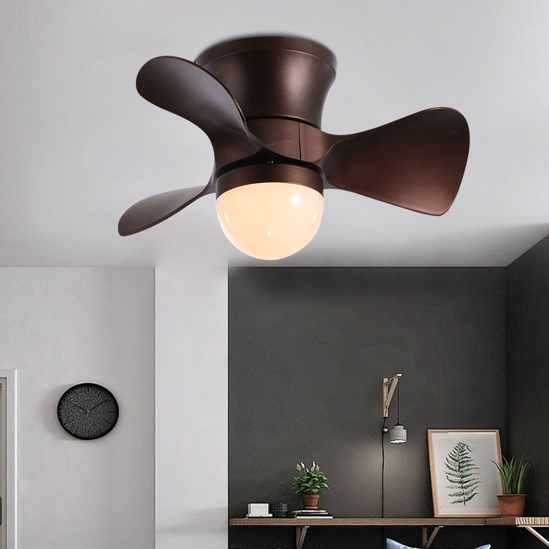 Children Ceiling Fan Light 1-Light LED Ceiling Mount Lamp with Acrylic Shade for Bedroom