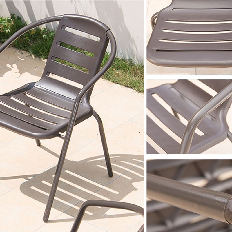 Contemporary Outdoor Chair Plastic Open Back Patio Dining Chair