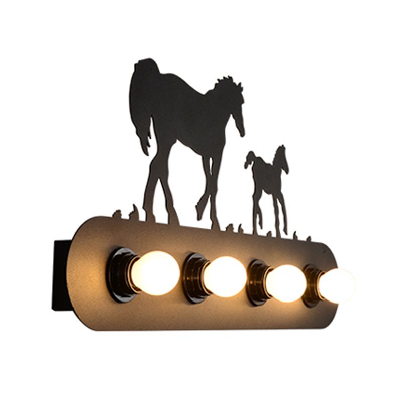 Industrial Style Iron Vanity Light Horses Shape Vanity Lamp for Bedroom