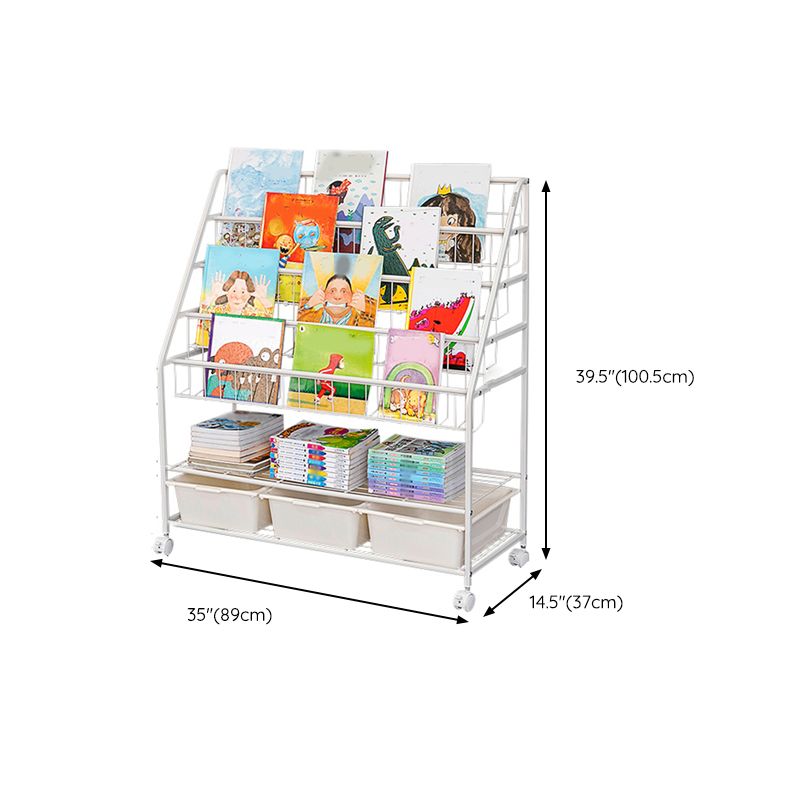 Warm White Freestanding Bookshelf Closed Back Children's Bookshelf