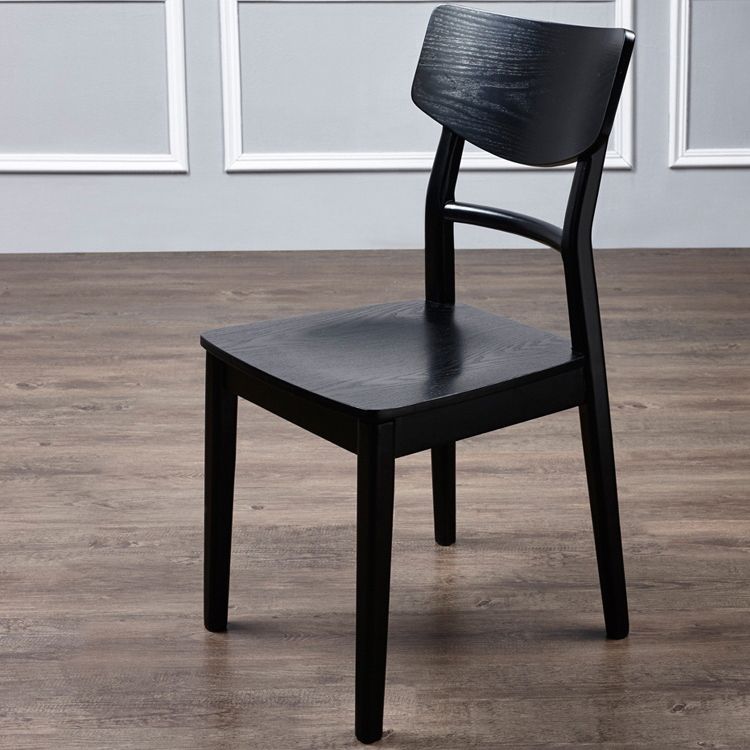 Industrial Ash Open Side Chair Matte Finish Wood Dining Chair