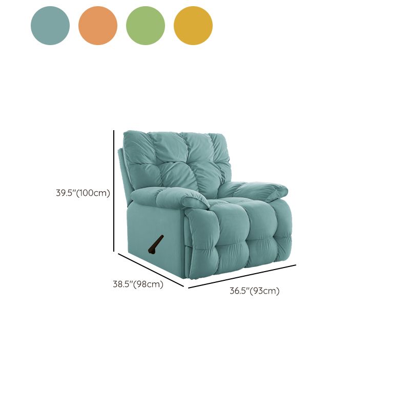 Contemporary Velvet Recliner Chair Solid Color Standard Recliner with Position Lock