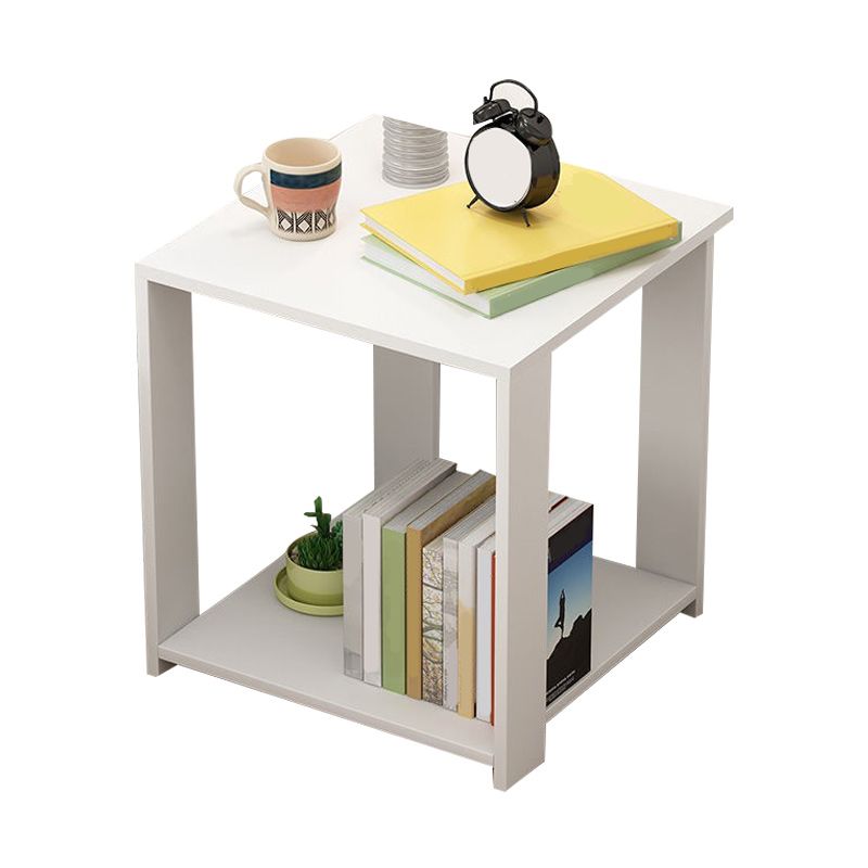 Imitation Wood Nightstand Open Storage Modern Shelf Included Night Table