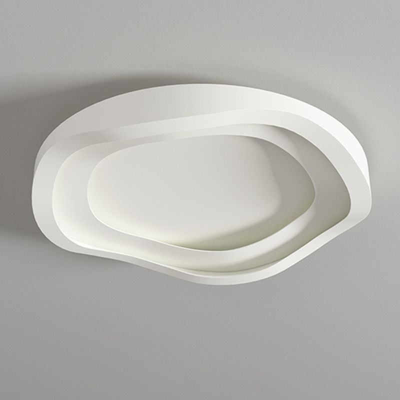 Modern White Shaded Ceiling Light LED Flush Mount Lighting for Foyer