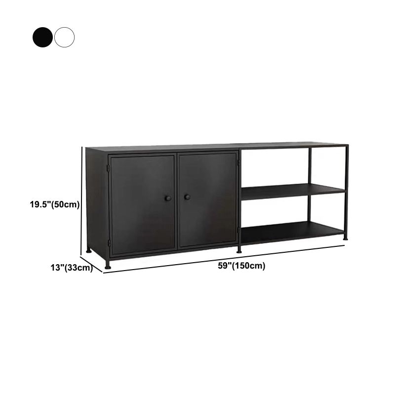 Industrial Style TV Stand Metal TV Console with Open Storage