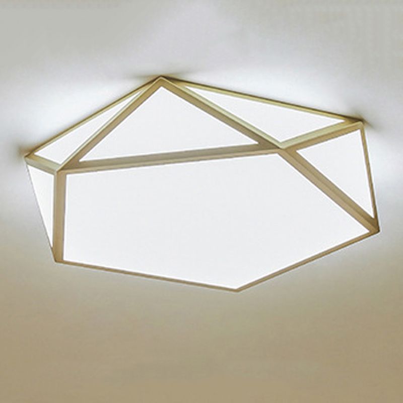 Modern Polygon Flush Light Fixture Metal 1 Light Flush Mount Lighting for Living Room