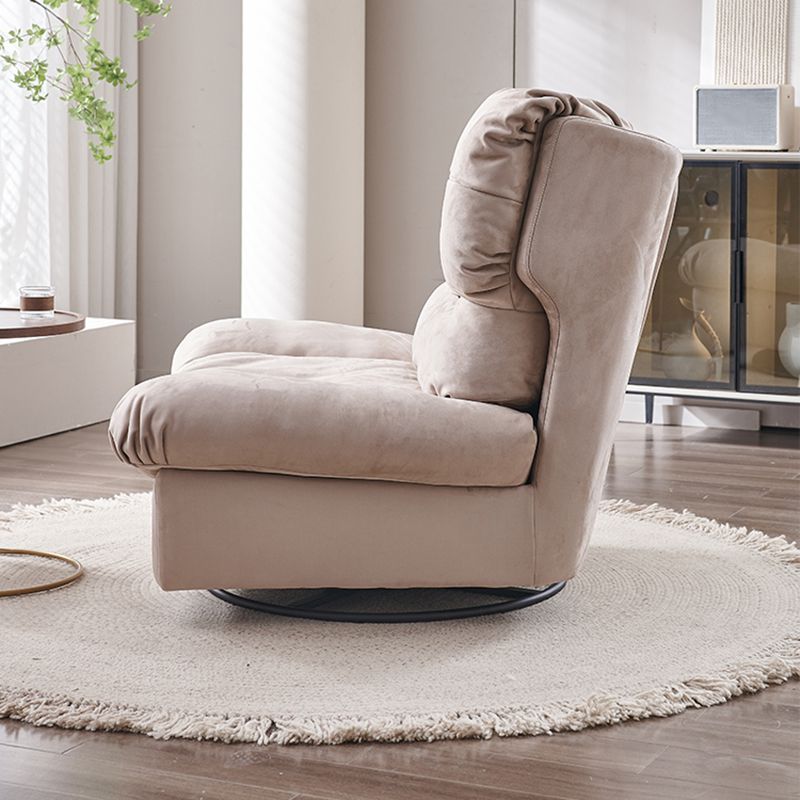 Swivel Manual Reclining Chair Contemporary Tufted Genuine Leather Recliners Chair